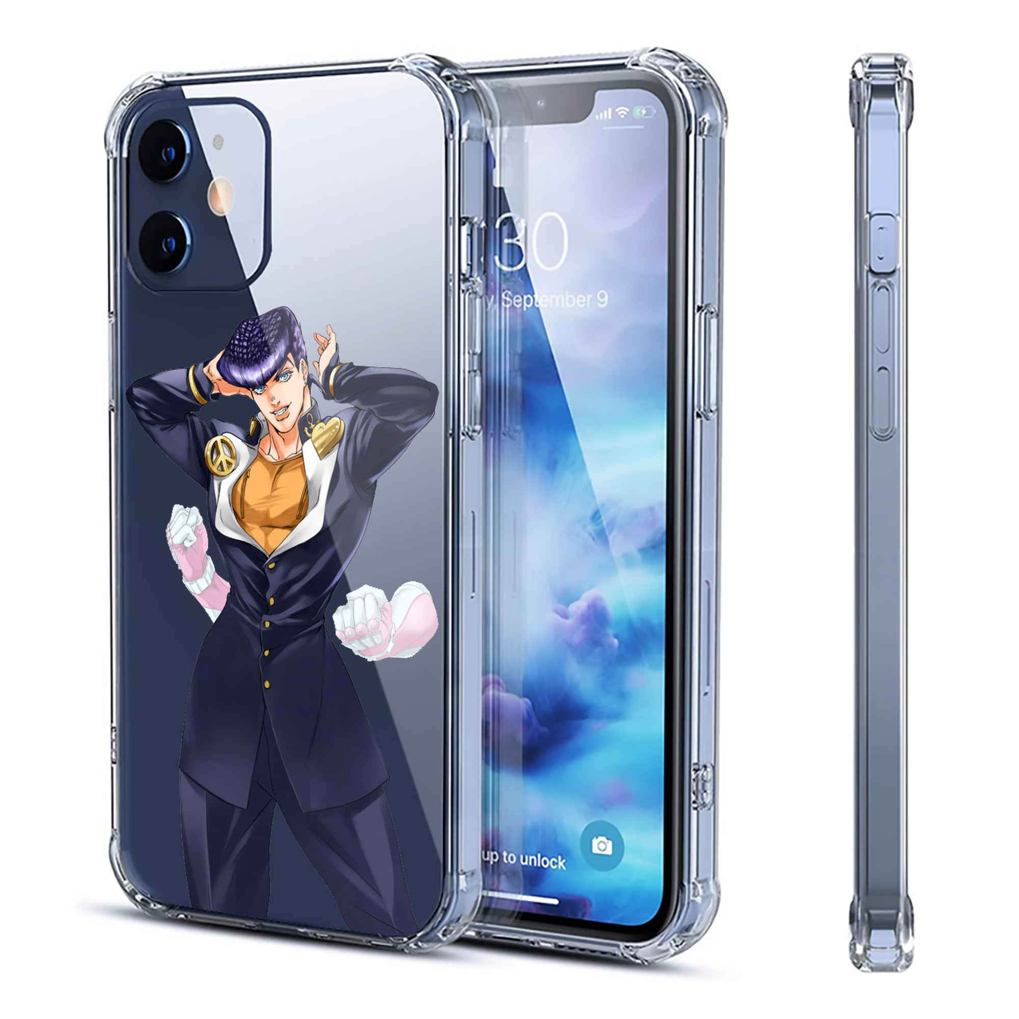 （画像用） ジョジョの奇妙な冒険 ひがしかた じょうすけ JoJo's Bizarre Adventure Higashikata Josuke 【iPhone 12シリーズ対応】透明スマホケース（クリアソフトケース）
